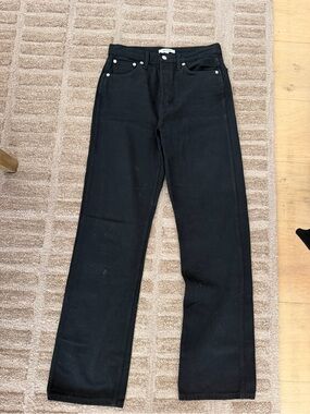 Re/Done Black High-Rise Straight Jeans